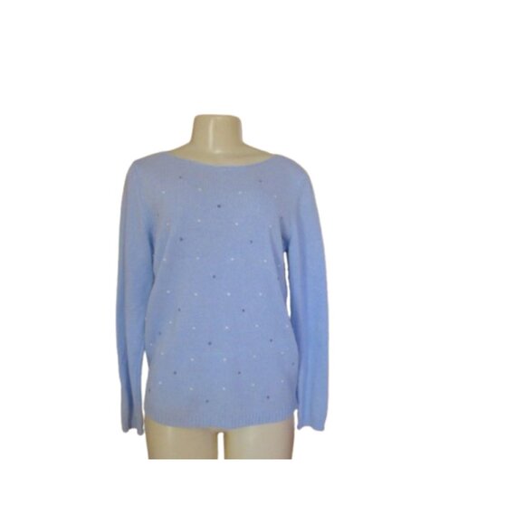 Benedetta B Women's Light Blue Cashmere Sweater Made In Italy Size L - Picture 2 of 6